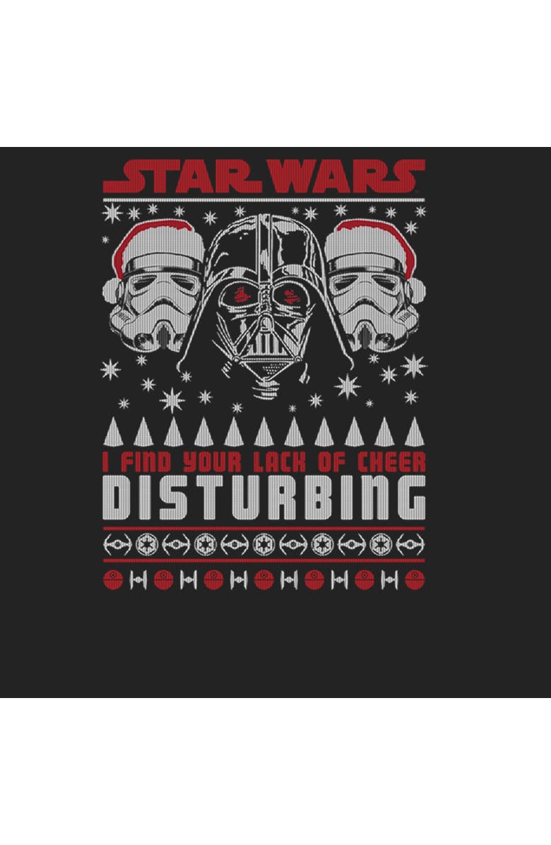 Star Wars Men's Star Wars Ugly Christmas Lack of Cheer Disturbing Sweatshirt, Alternate, color, Black