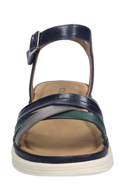 Josef Seibel Sevran Ankle Strap Platform Wedge Sandal In Darkblue