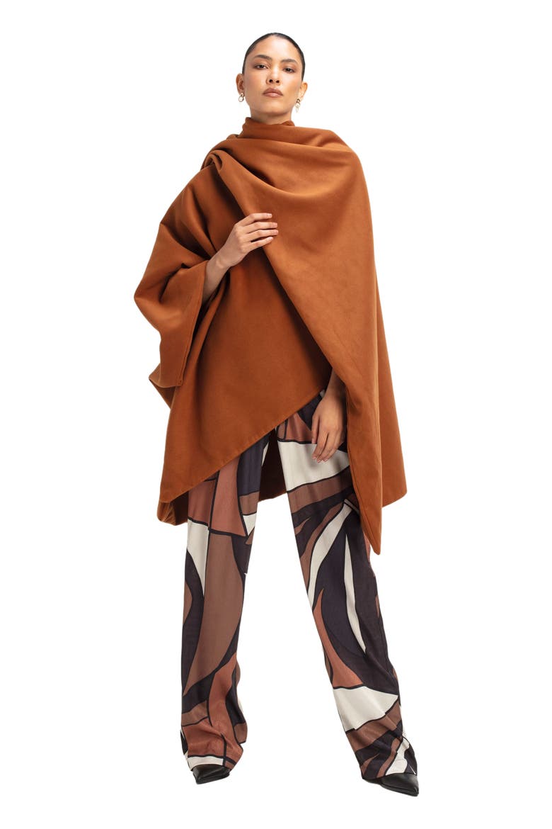 Convertible Terra Brown Cape, Main, color, Solid Brown