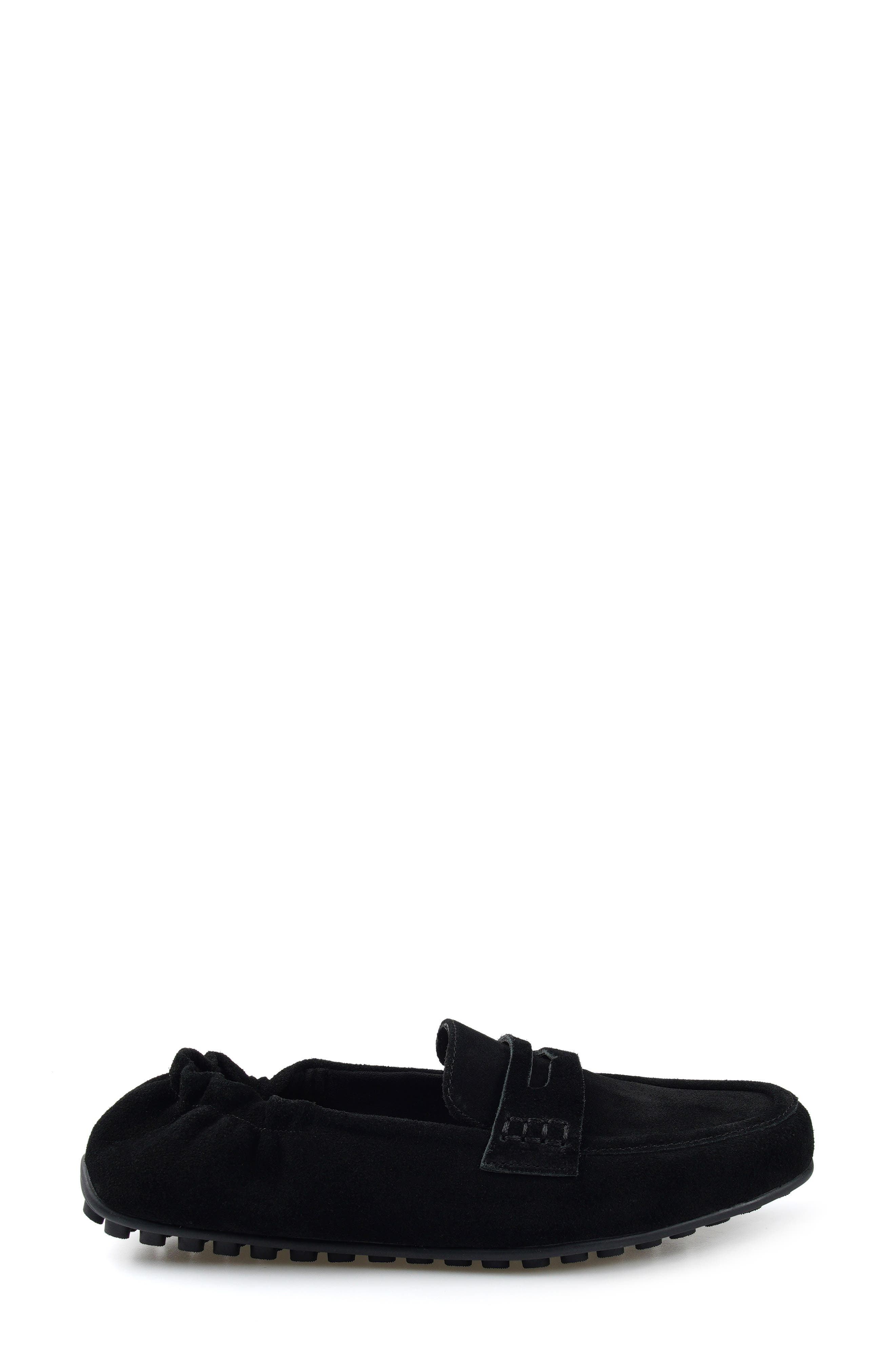 Melodey Leather Loafer, Alternate, color, BLACK SUEDE