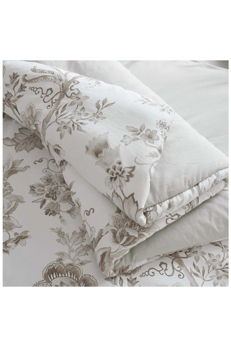 Avery Floral Cotton Sateen Comforter Set, Alternate, color, MOONLIGHT GREY
