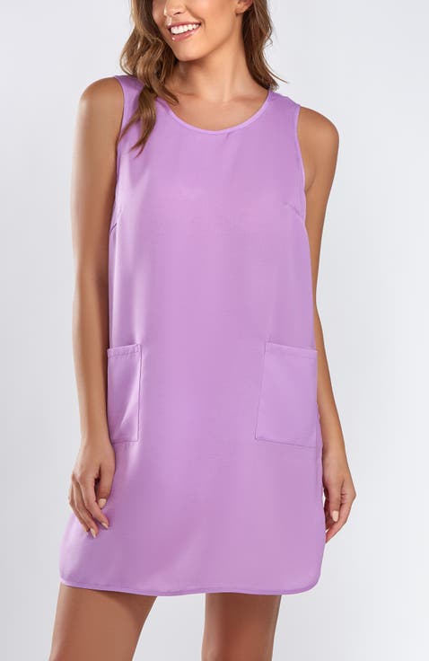 Satin Sleeveless Dress with Pockets