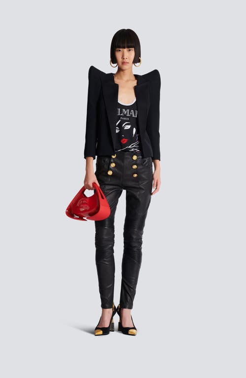 Shop Balmain Flocked Relaxed Tank Top With Beauty Print