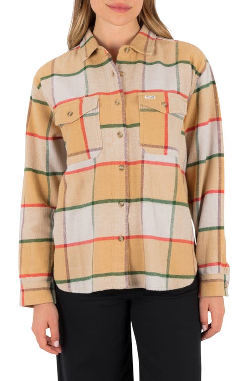 Hurley Wander Plaid Flannel Button-up Shirt In Neutral