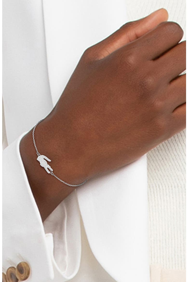 Crocodile Bracelet, Alternate, color, SILVER