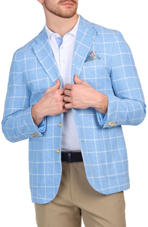 Tailorbyrd Textured Yarn Dyed Windowpane Sport Coat In Light Blue