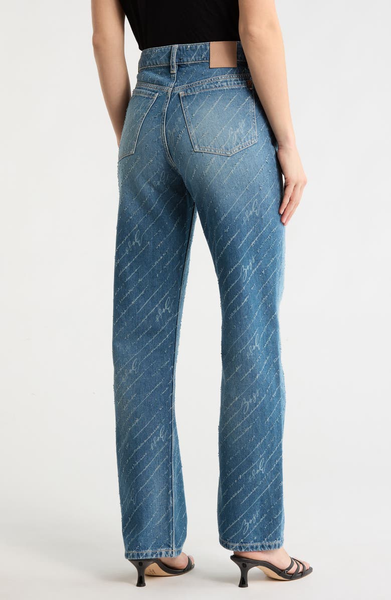 BOSS Orange Ada High Waist Straight Leg Jeans, Alternate, color, Medium Blue