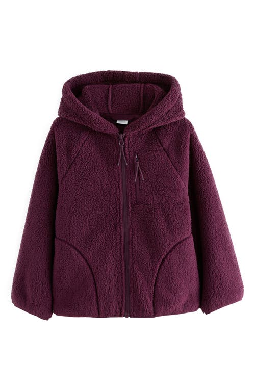 Next Kids' High Pile Fleece Jacket In Purple