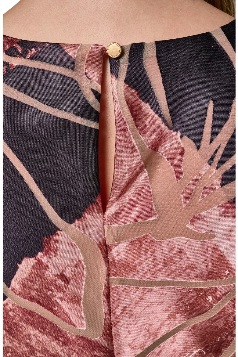 Mix Print Cap Sleeve Shirt, Alternate, color, BURNOUT MULTI
