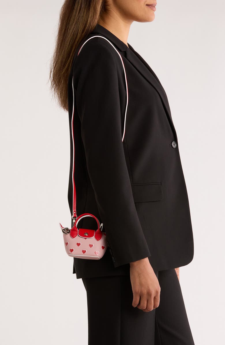 Longchamp Heart Print Nano Crossbody Bag, Alternate, color,