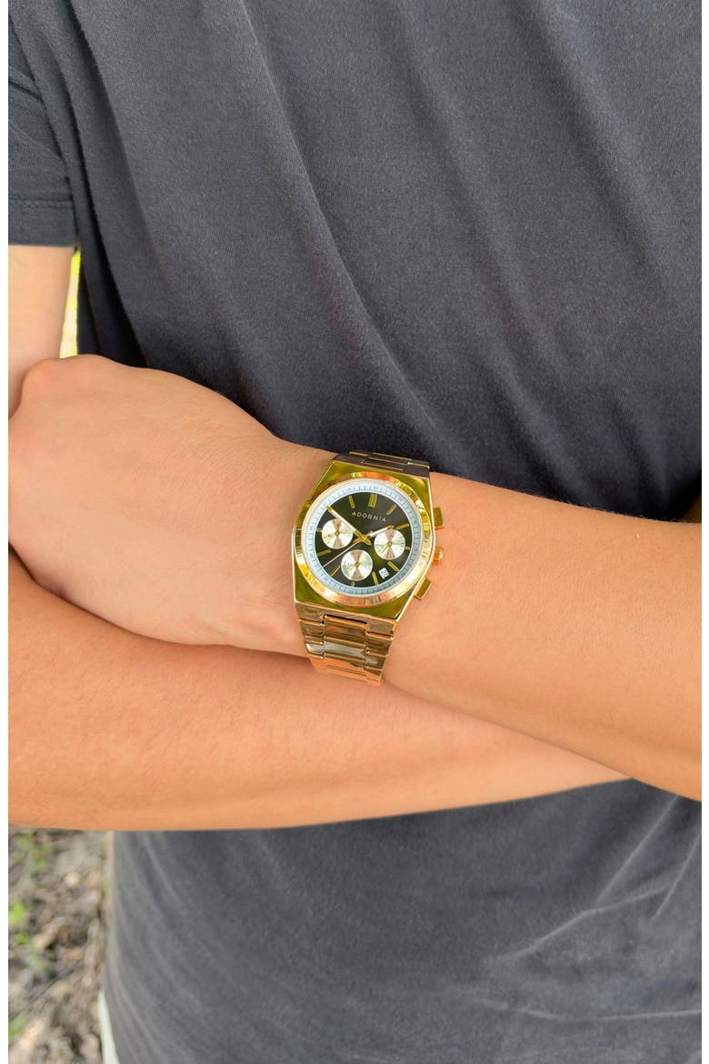 Tokyo Chronograph Watch, 48mm, Alternate, color, GOLD/ BLACK