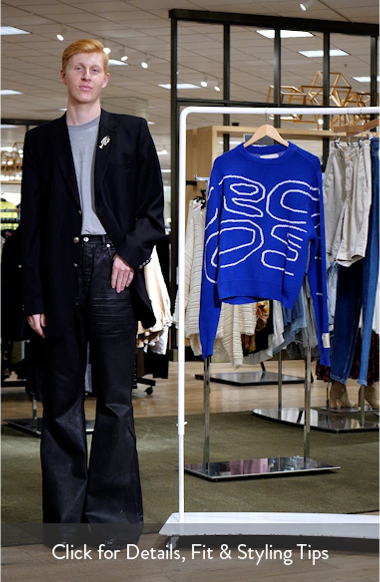 Jacquard Logo Graphic Sweater, sales video thumbnail