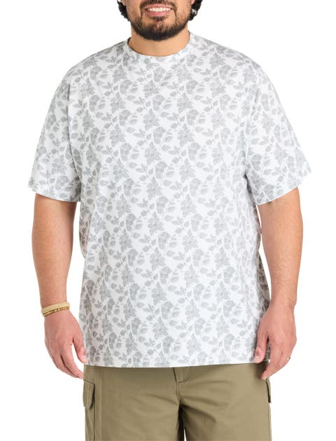 Big & Tall Moisture-Wicking Floral Print T-Shirt