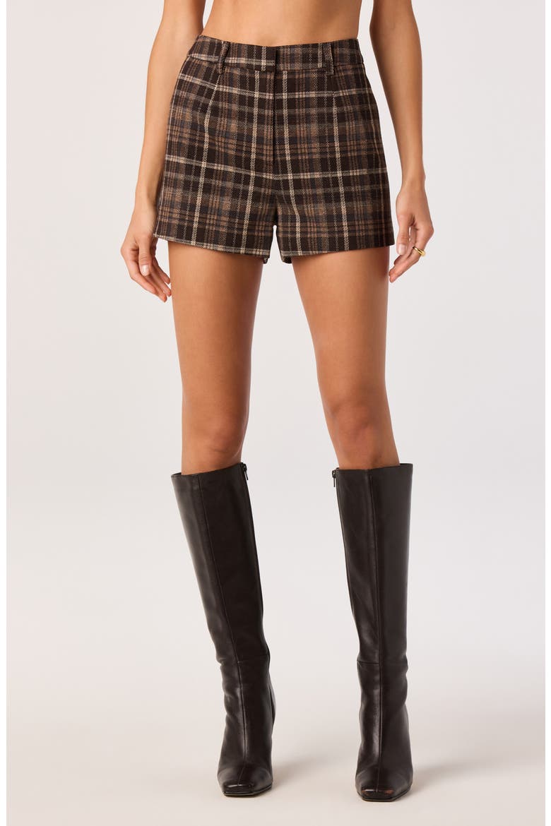 Wynn Plaid Shorts, Main, color, BROWN PLAID