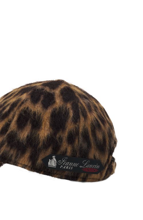Lanvin Leopard Print Cap In Brown