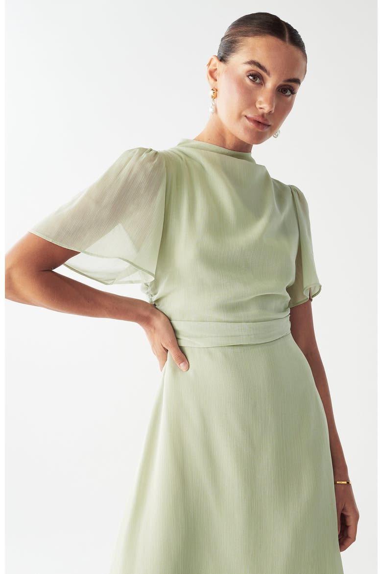 Rory Midi Dress, Alternate, color, Light Sage