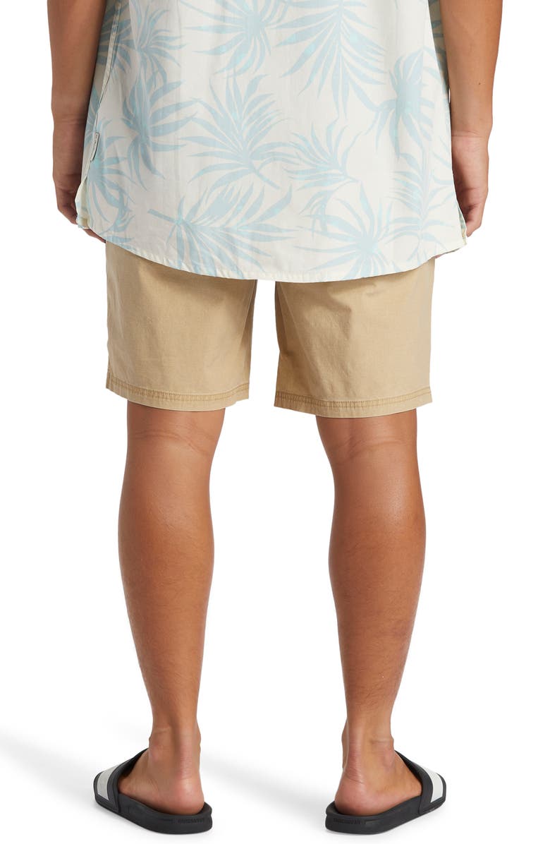 Quiksilver Street Trunk Stretch Cotton Shorts, Alternate, color, Khaki