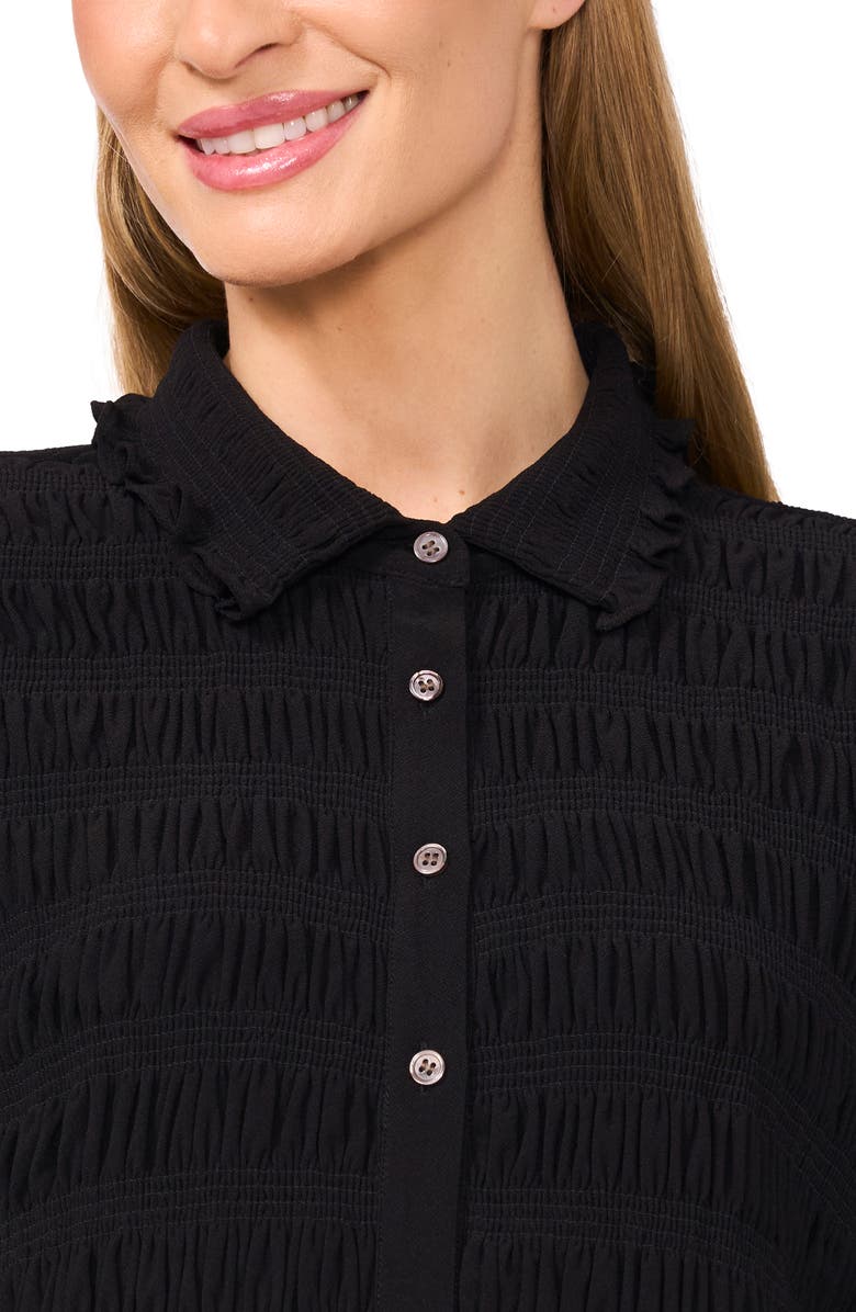 CeCe Smocked Button-Up Shirt, Alternate, color,