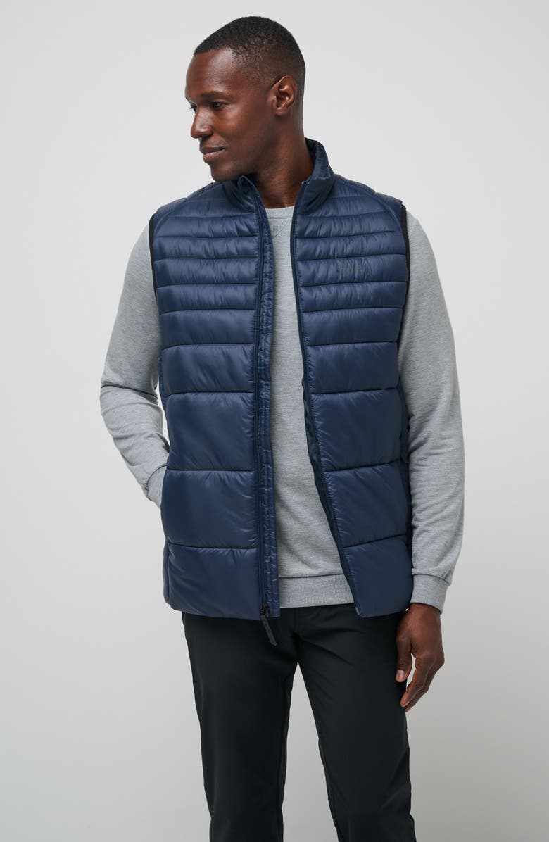 TravisMathew Aves Technical Water Repellent Puffer Vest, Alternate, color, Total Eclipse