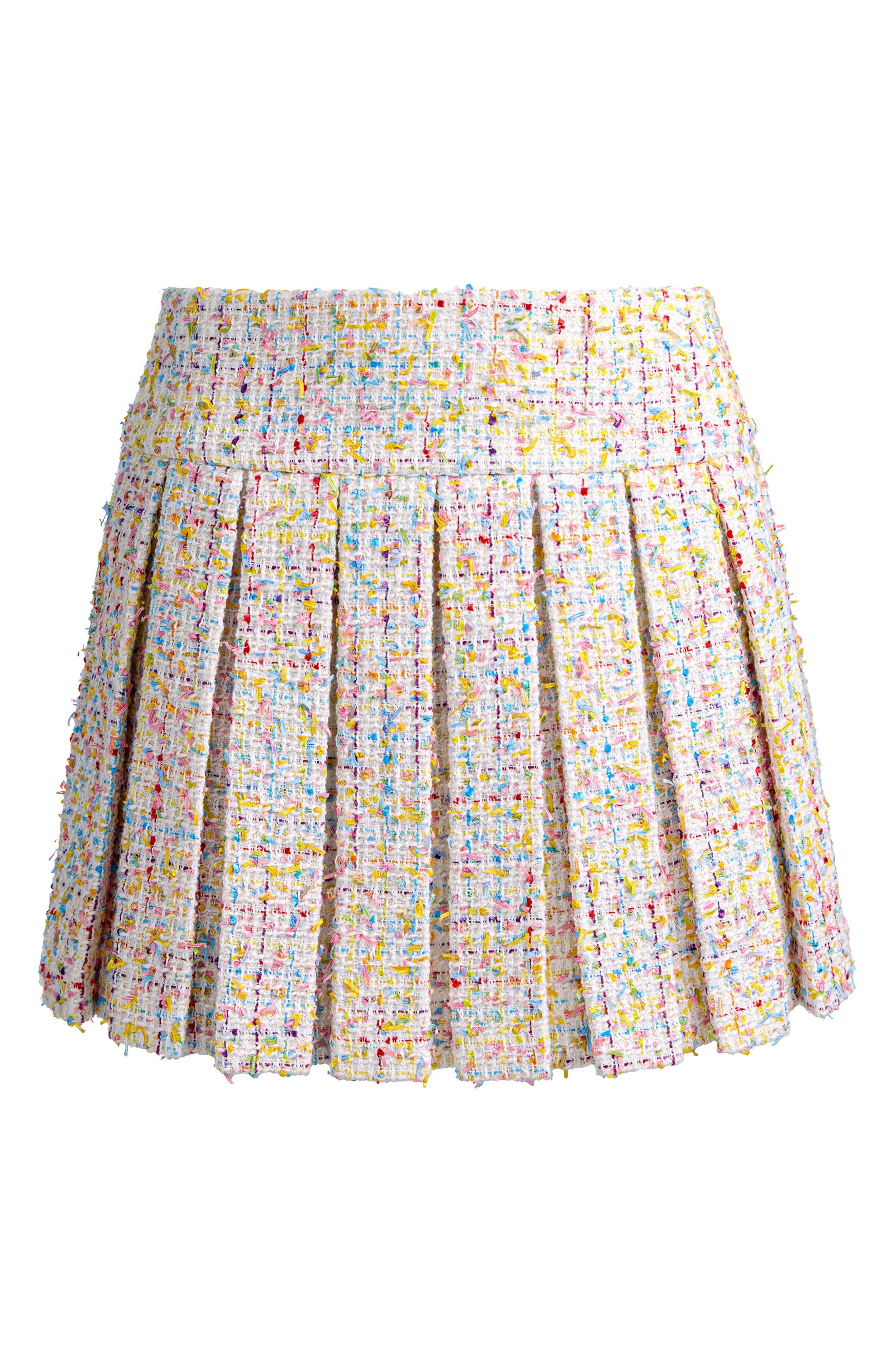 Emilie Box Pleat Tweed Miniskirt (Women) | Nordstrom