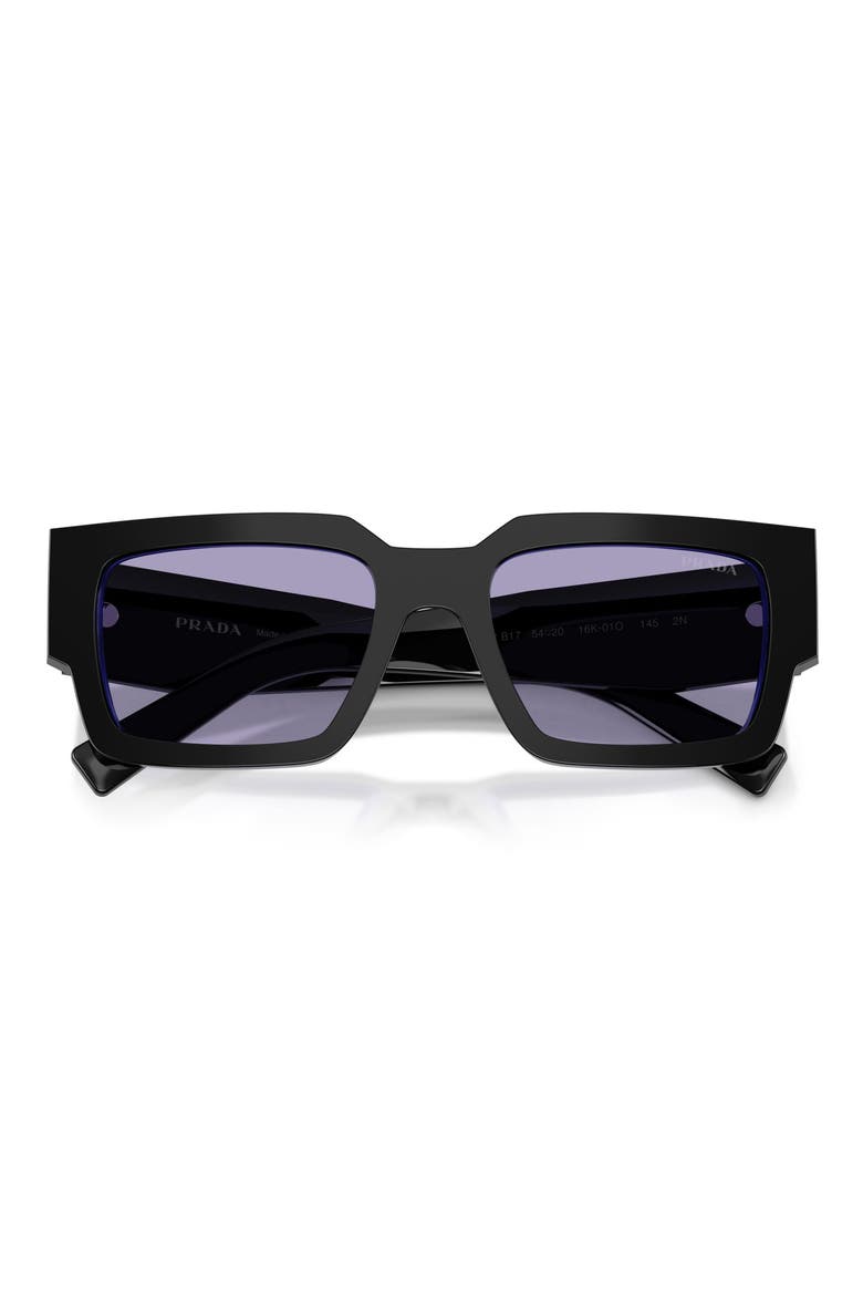 54mm Rectangular Sunglasses, Alternate, color, BLACK/ PURPLE / VIOLET