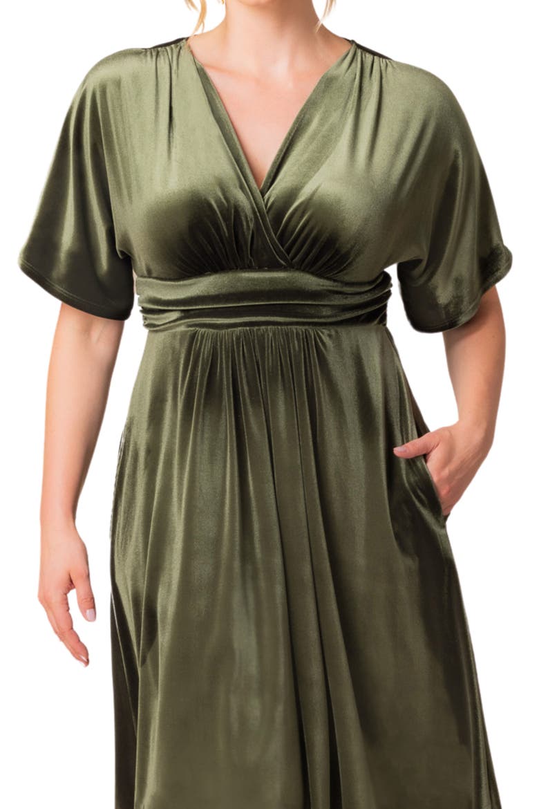 Angelic Velvet Cocktail Dress, Alternate, color, OLIVE GREEN
