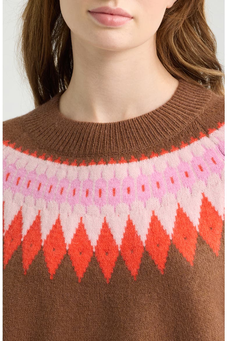 Rockets Fair Isle Sweater, Alternate, color, MULTICOLOR BROWN