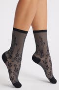 Nordstrom Floral Fishnet Crew Socks