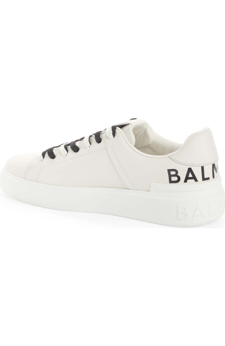 Balmain B Court Logo Print Calfskin Low Top Sneaker, Alternate, color,