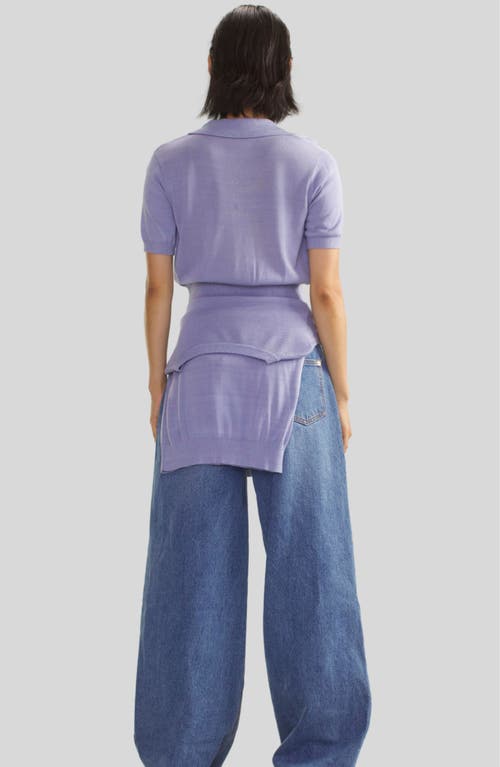Cynthia Rowley Aspen Knit Polo In Periwinkle