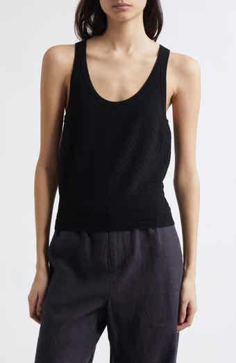 Vince Double Layer Mesh Sweater Tank
