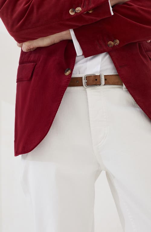 Brunello Cucinelli Gabardine Garment Dyed Trousers In White