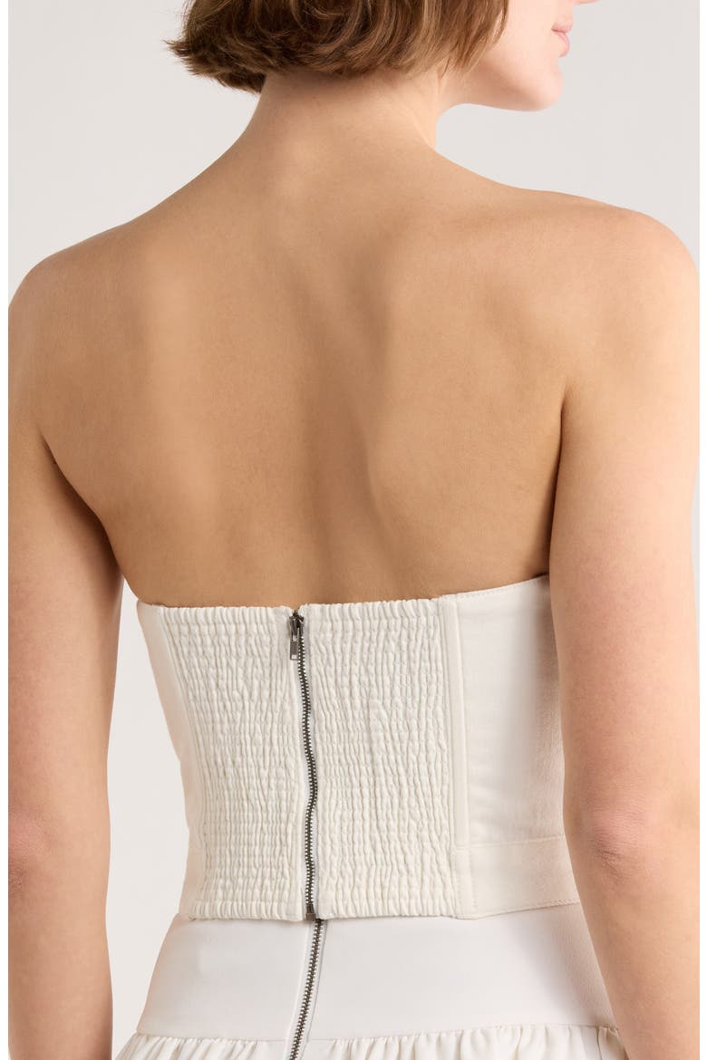 Hensley Button Front Bustier, Alternate, color, OFF WHITE