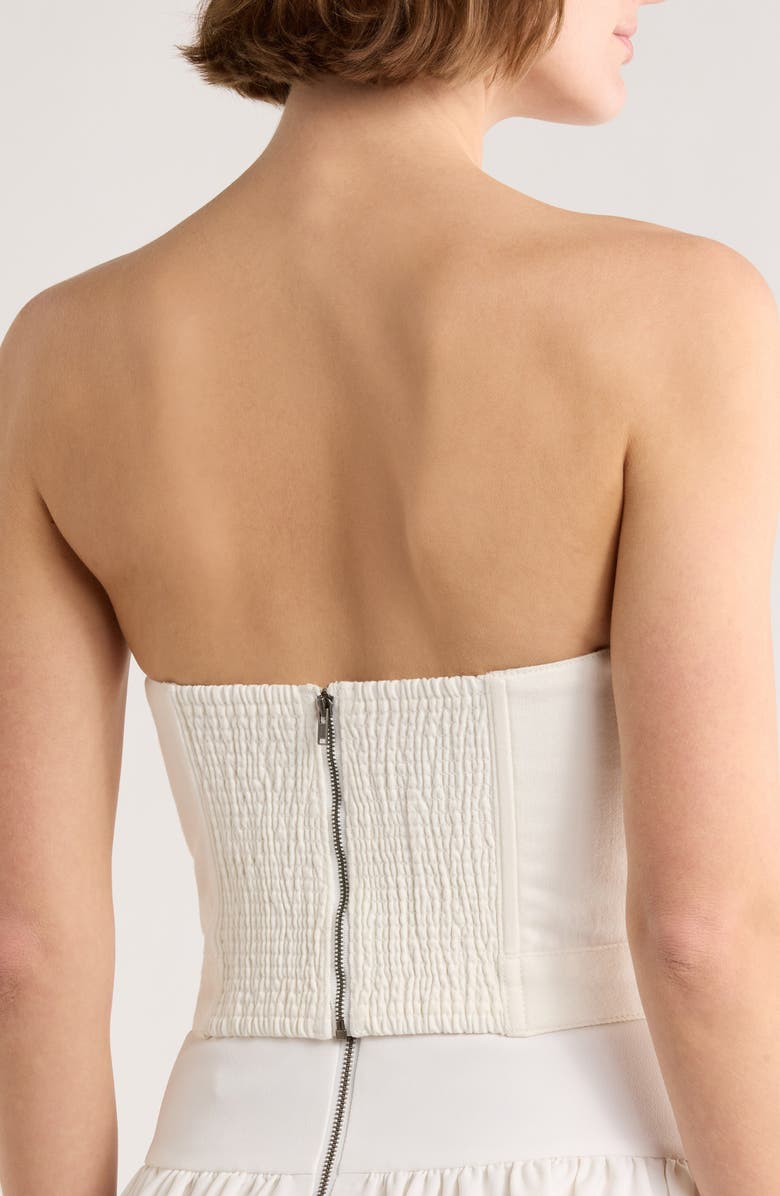 Alice + Olivia Hensley Button Front Bustier, Alternate, color, Off White