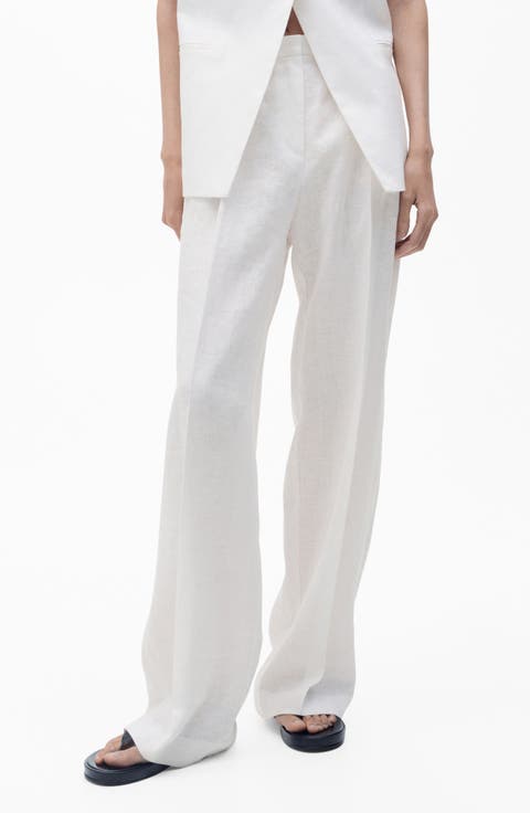 Emelia Natural Linen Straight Leg Pants main image 0