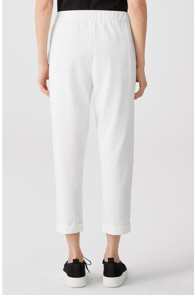 Rolled Cuff Slim Jersey Crop Pants, Alternate, color, WHITE