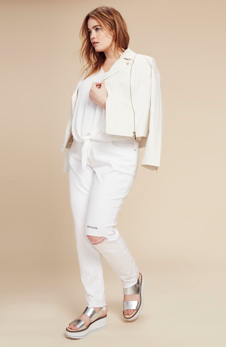 RACHEL Rachel Roy Rachel Roy Live to Love Ripped Skinny Jeans, Alternate, color, 