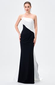 Bariano Roella Asymmetric Sash Gown