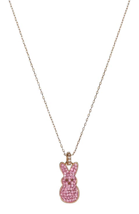 Peeps® Pave Pink Bunny Pendant Necklace