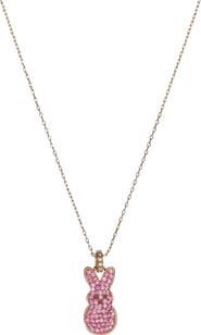 Alex and Ani Peeps® Pave Pink Bunny Pendant Necklace