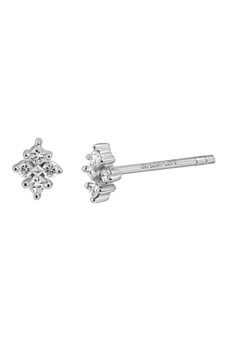 Getty 18K White Gold Diamond Cluster Stud Earrings (Nordstrom Exclusive), Main, color, 18K WHITE GOLD