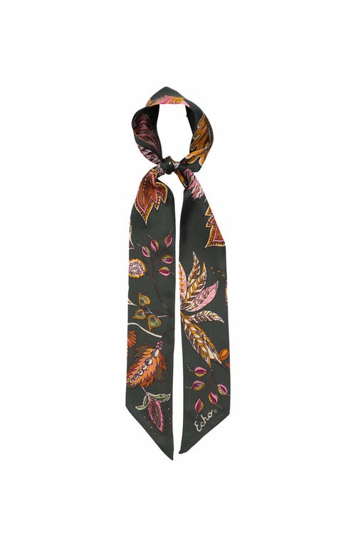 Echo Falling Leaves Ribbon Scarf In Blue