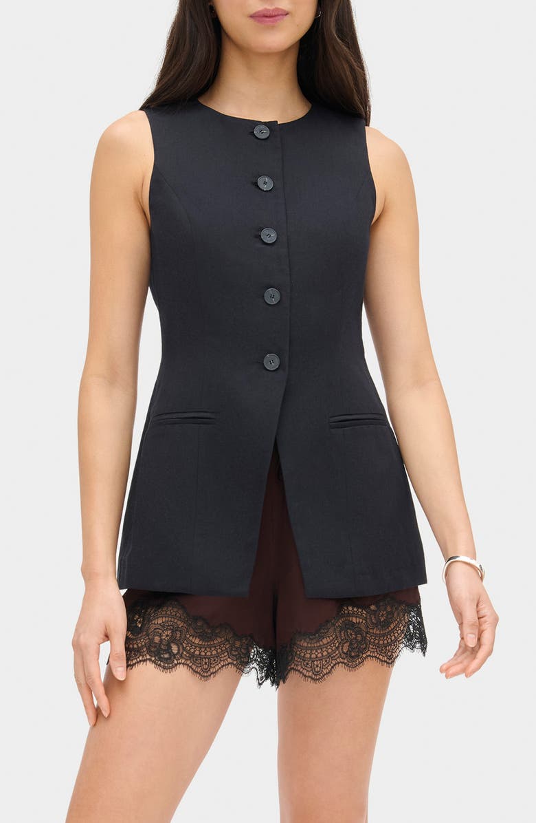 ALIGNE Leo Collarless Vest, Main, color, Black