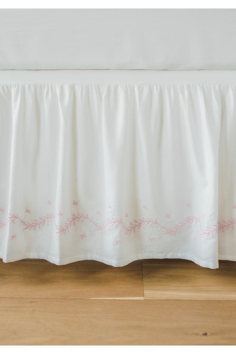 Kids' Embroidered Crib Skirt, Alternate, color, Blush