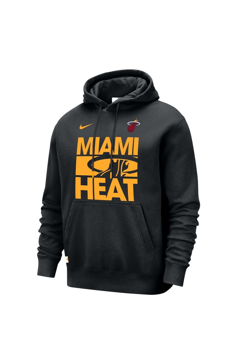 Nike Men's Nike Black Miami Heat Courtside Club Pullover Hoodie, Alternate, color, Black