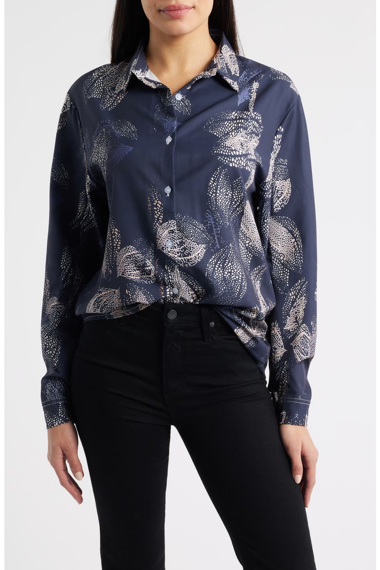 Chiara Button-Up Shirt, Main, color, BLACK