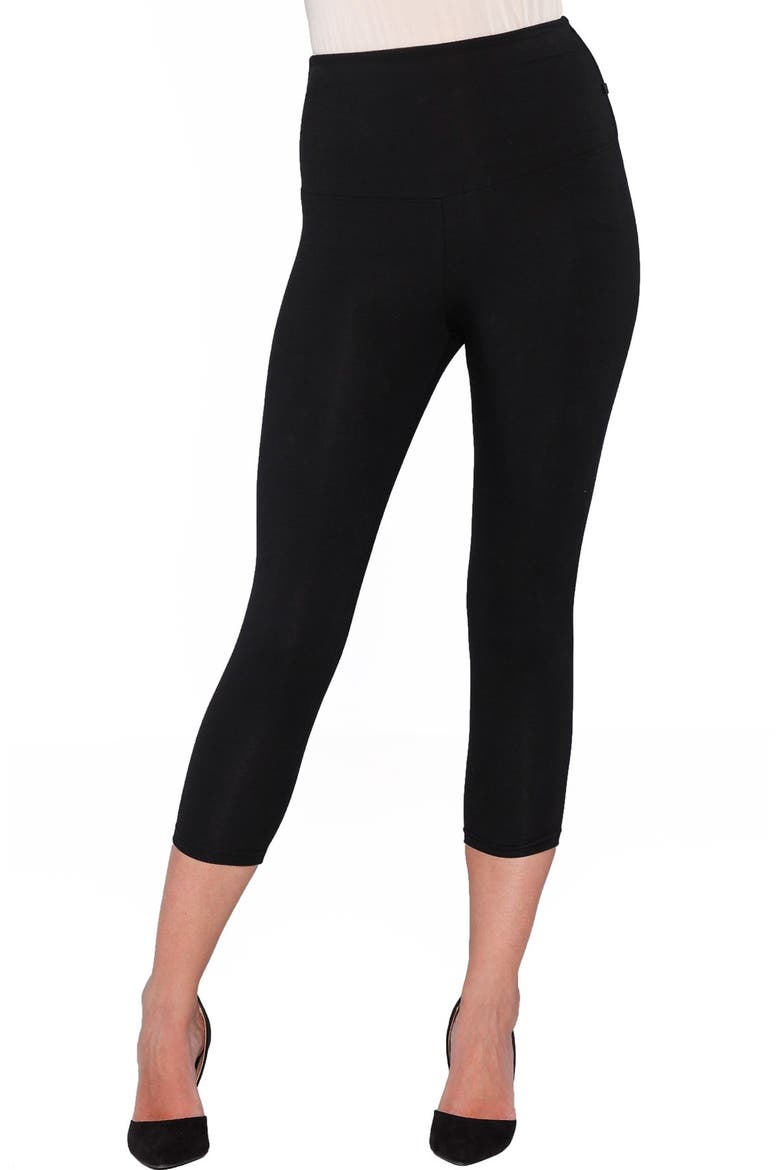 The Tummy Tight Capri Postpartum Leggings, Main, color, BLACK