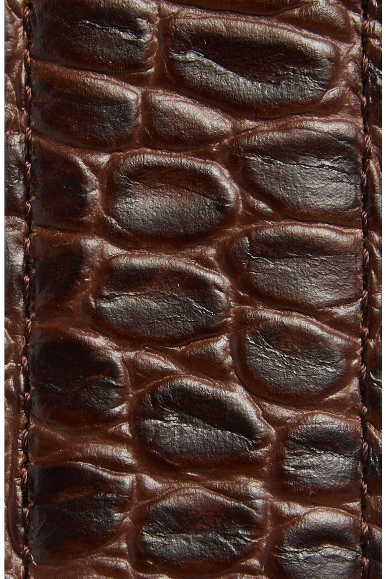 Milo Croc Embossed Leather Belt, Alternate, color, BITTER CHOCOLATE