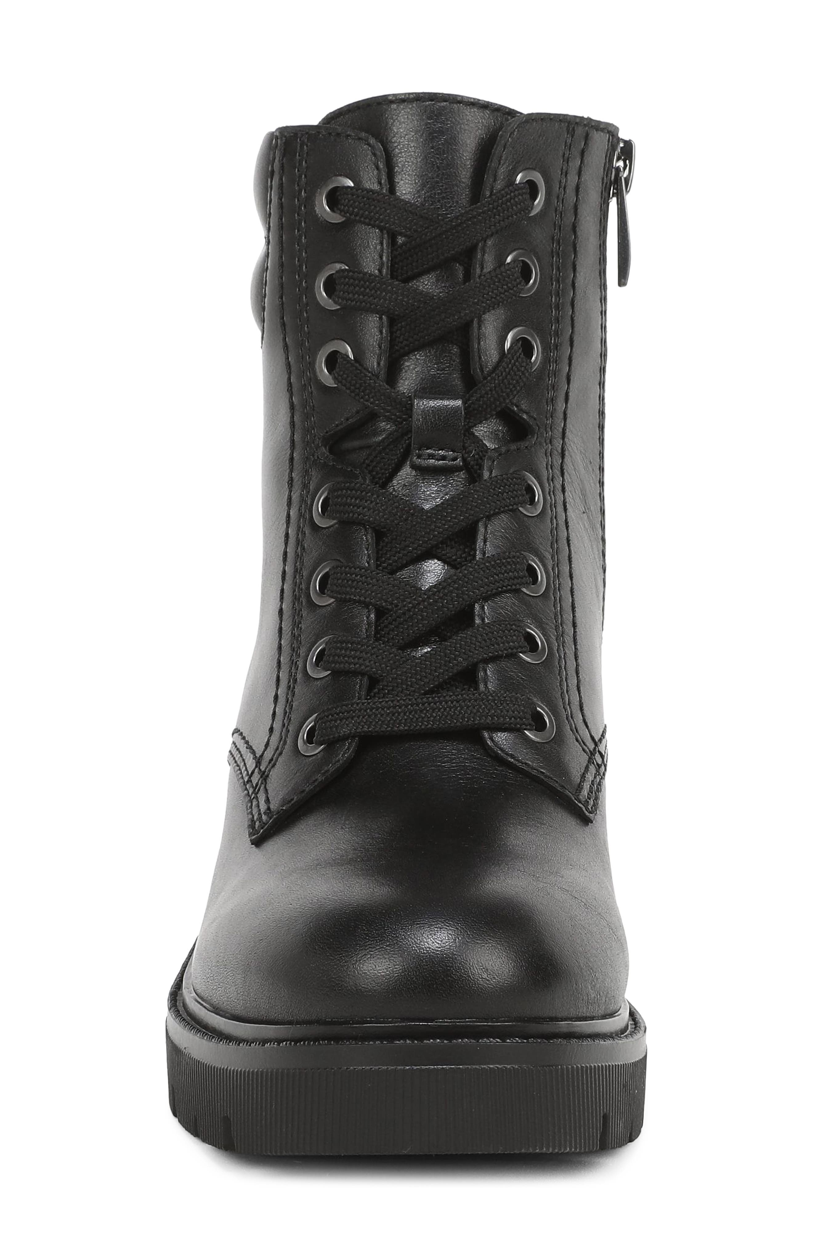 Jovani Lace Up Leather Boot, Alternate, color, BLACK LEATHER