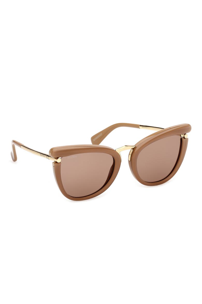 55mm Cat Eye Sunglasses, Alternate, color, CAMEL / RUTHENIUM / SMOKE